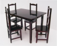 2064/09 MESA MADEIRA CRIS 4 CADEIRAS